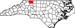 Map of North Carolina showing Surry County 