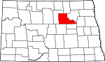 Map of North Dakota showing Benson County 