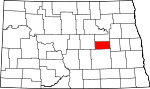 Map of North Dakota showing Foster County 