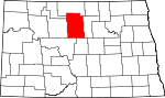 Map of North Dakota showing McHenry County 