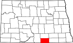 Map of North Dakota showing McIntosh County 