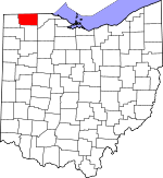 Map of Ohio showing Fulton County 