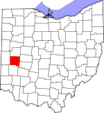 Map of Ohio showing Miami County 