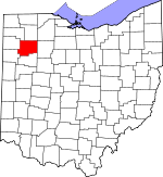 Map of Ohio showing Putnam County 