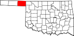 Map of Oklahoma showing Beaver County 