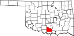 Map of Oklahoma showing Carter County 