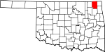 Map of Oklahoma showing Craig County 