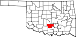 Map of Oklahoma showing Garvin County 