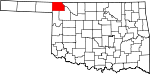 Map of Oklahoma showing Harper County 