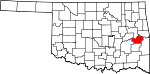 Map of Oklahoma showing Haskell County 