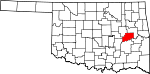 Map of Oklahoma showing McIntosh County 