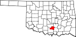 Map of Oklahoma showing Murray County 