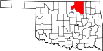 Map of Oklahoma showing Osage County 