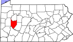 Map of Pennsylvania showing Armstrong County 