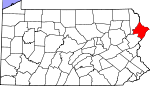 Map of Pennsylvania showing Pike County 