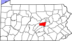 Map of Pennsylvania showing Snyder County 