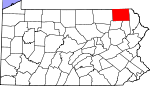 Map of Pennsylvania showing Susquehanna County 