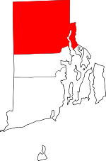 Map of Rhode Island showing Providence County 