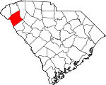 Map of South Carolina showing Anderson County 