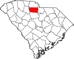 Map of South Carolina showing Chester County 