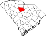 Map of South Carolina showing Fairfield County 