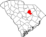 Map of South Carolina showing Lee County 