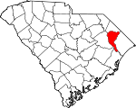 Map of South Carolina showing Marion County 