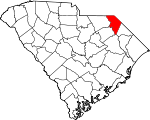 Map of South Carolina showing Marlboro County 