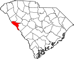 Map of South Carolina showing McCormick County 