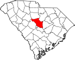 Map of South Carolina showing Richland County 