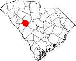 Map of South Carolina showing Saluda County 