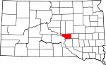 Map of South Dakota showing Buffalo County 