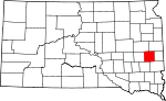 Map of South Dakota showing Lake County 