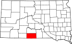 Map of South Dakota showing Todd County 