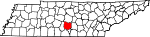 Map of Tennessee showing Bedford County 