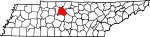 Map of Tennessee showing Davidson County 