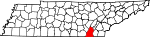 Map of Tennessee showing Hamilton County 