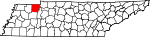 Map of Tennessee showing Henry County 