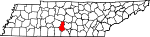 Map of Tennessee showing Marshall County 