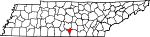 Map of Tennessee showing Moore County 