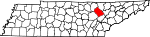 Map of Tennessee showing Morgan County 