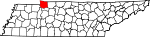 Map of Tennessee showing Stewart County 