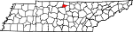 Map of Tennessee showing Trousdale County 