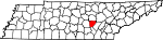 Map of Tennessee showing Van Buren County 