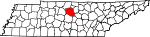 Map of Tennessee showing Wilson County 