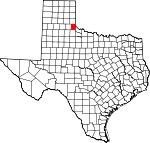 Map of Texas showing Childress County 