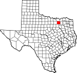 Map of Texas showing Collin County 