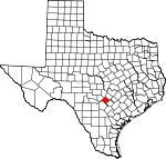 Map of Texas showing Comal County 