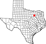 Map of Texas showing Dallas County 