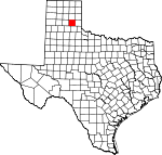 Map of Texas showing Donley County 